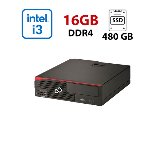 Комп'ютер Fujitsu Esprimo D556 E85+ SFF / Intel Core i3-6100 (2 (4) ядра по 3,7 ГГц) / 16 ГБ DDR4 / 480 ГБ SSD / Intel HD Graphics 530 б/в