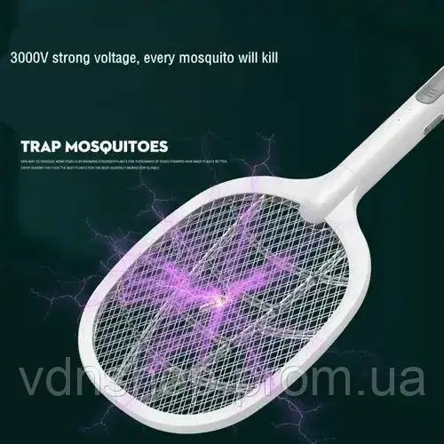 Электрическая мухобойка-ловушка ELITE LUX EL-2062 (KLZ918) с УФ-лампой и USB-портом для зарядки Белая | Зображення 2