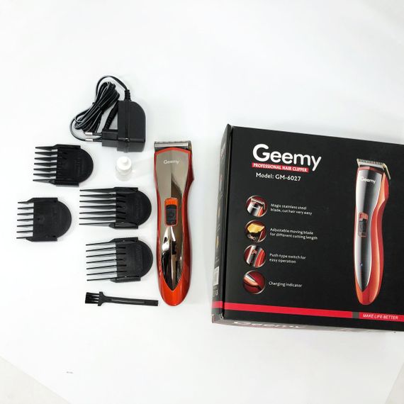 Машинка для стрижки волосся Pro Gemei GM-6027, Хороший бездротовий триммер, Практична машинка | Зображення 9