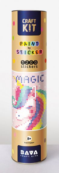 Картина за номерами стікерами в тубусі "Єдиноріг", 33х48 см | Зображення 2