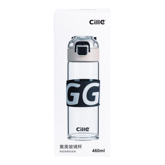 Пляшка для води 460 мл скляна з пластиковою кришкою Білий HP17299W | Зображення 3