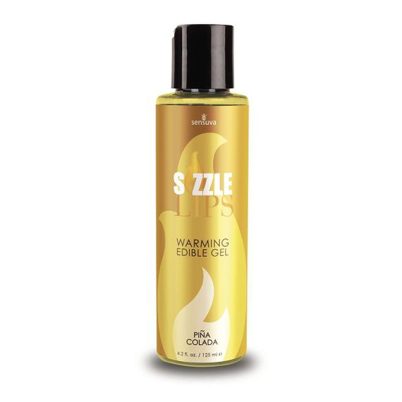 Зігрівальний масажний гель Sensuva Sizzle Lips Pina Colada (125 мл), без цукру, їстівний Sex Aura