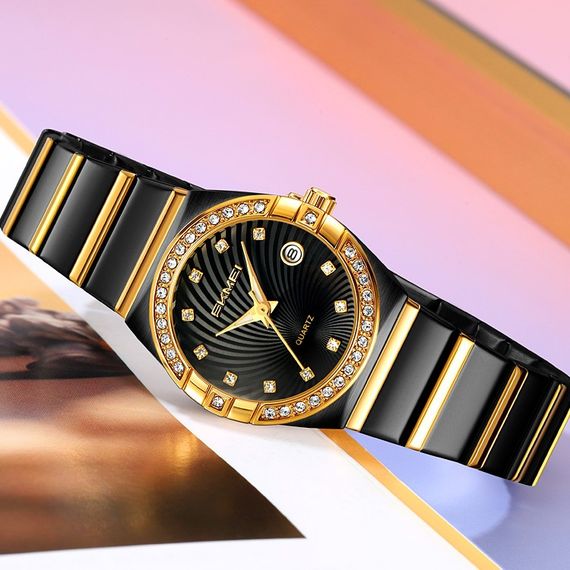 Жіночий класичний годинник Skmei 2342BKGD Black-Gold | Зображення 3