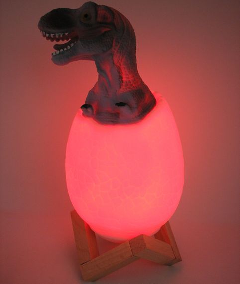 3D нічник світильник динозавр в яйці Dinosaur Lamp різнокольоровий з пультом д/к  з підзарядкою від USB | Зображення 6