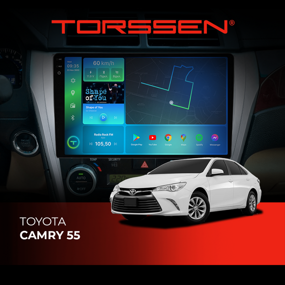 Штатна магнітола Torssen 2K Toyota Camry 55 B/G FL10 4+64Gb 4G Carplay DSP