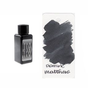 Чернила для перьевых ручек насыщенных оттенков Diamine Ink 30 Deep Dark 30мл, Little Matty (серый)