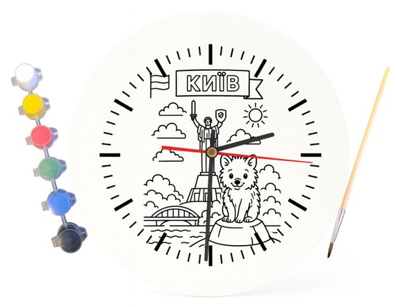 Дитячий набір для творчості годинник розмальовка Київ 30 см (Г0149) | Зображення 3