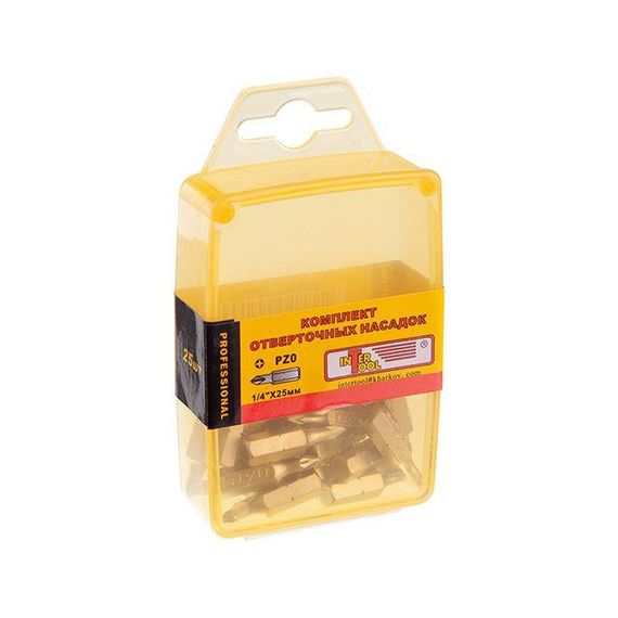 Комплект викруткових насадок PZ0 1/4"x25 мм INTERTOOL VT-00201