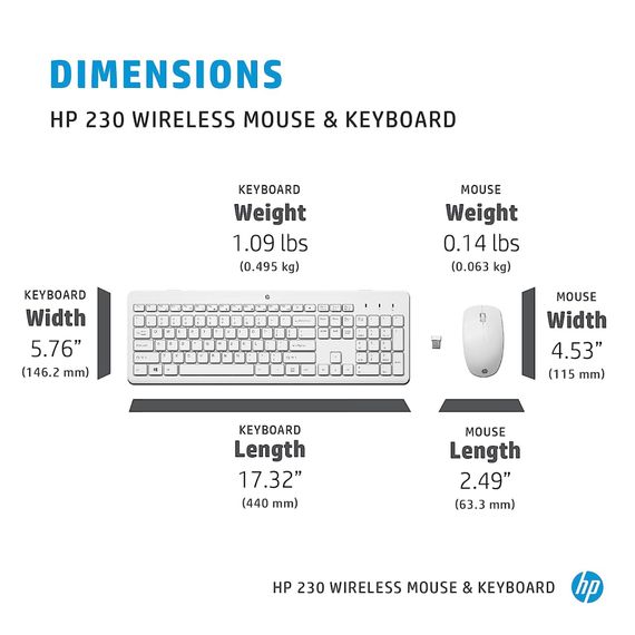 Комплект HP 230 Wireless UA White (3L1F0AA) | Зображення 1