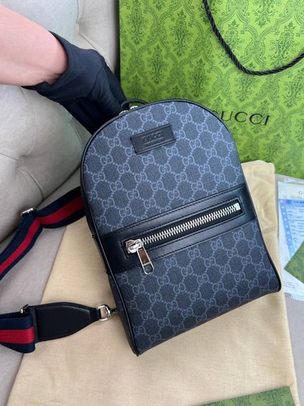 Нагрудна сiра сумка Gucci GG Gray c845 | Зображення 7