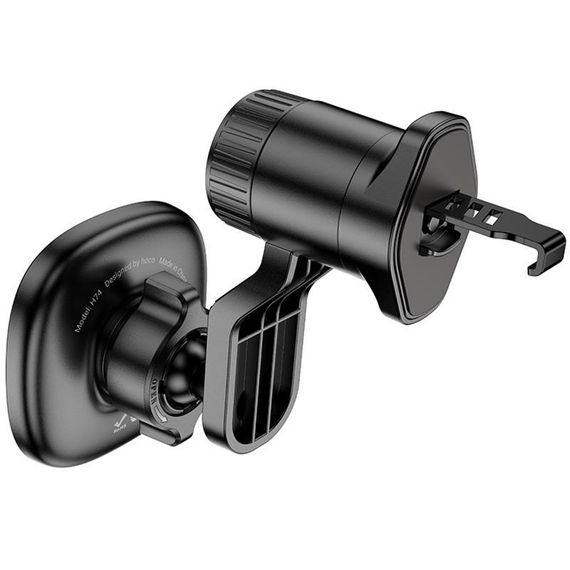 Автотримач Hoco H74 Crown ring magnetic (air outlet) Black / Metal gray | Зображення 6