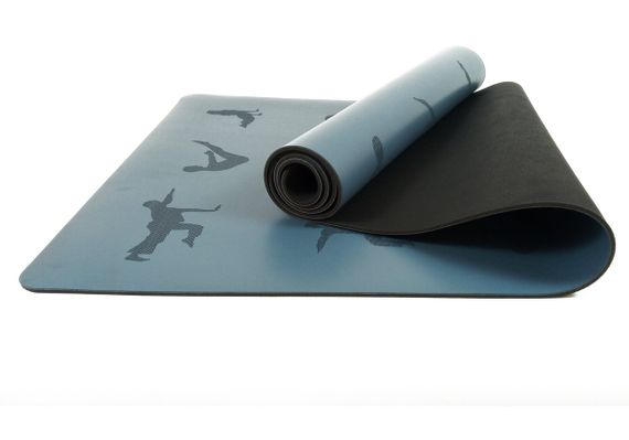 Килимок для йоги професійний EasyFit каучук 5 мм Синій (EF-1925-Bl)