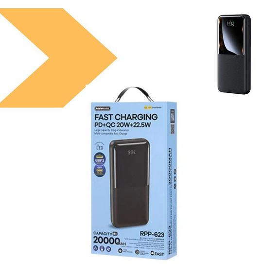 Power Bank з ємністю 20000mAh, підтримка PD 20Вт та QC 22,5Вт, REMAX RPP-623 (47243-RPP-623_651) | Зображення 6