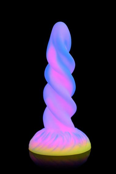 Фентезійний фалоімітатор Creature Cocks Glow-in-the-Dark Unicorn Dildo, світиться в темряві, 20,6 см | Зображення 4