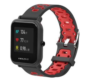 Спортивный ремешок Primo Perfor Classic для часов Xiaomi Amazfit Bip/Bip Lite/Amazfit Bip GTS - Black&Red