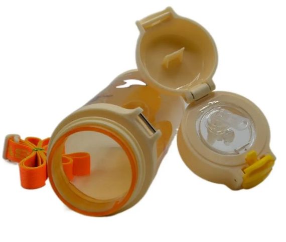 Бутылка для воды Casno 690 мл KXN-1219 Оранжевая (Гуси) с трубочкой (KXN-1219_Orange) | Зображення 6