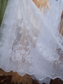 Короткий білий тюль 150см заввишки, фіранка жаккард, для дачі, кухні, коридору, веранди на балкон