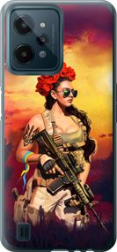 Чехол на Realme C31 Украинка с оружием "5316u-2593-17620"