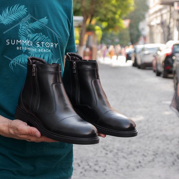 Теплі чоловічі черевики з натуральої шкіри та хутра 40 41 43 44 розмір | Зображення 6