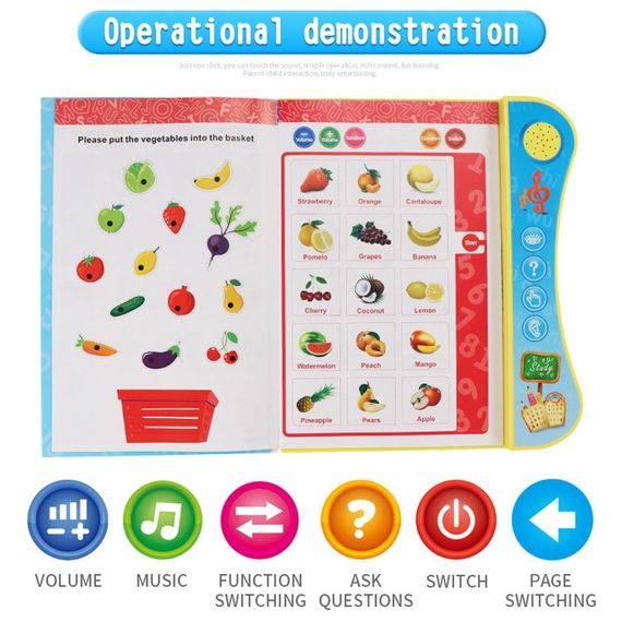 Інтерактивна дитяча навчальна книга з ручкою Parentchild Sound Board Book for Kids, англ. мова | Зображення 3