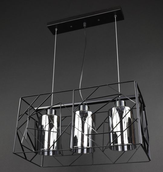 Люстра підвісна LOFT на 3 лампочки 27764 Чорний 30-100х25х48 см. | Зображення 2