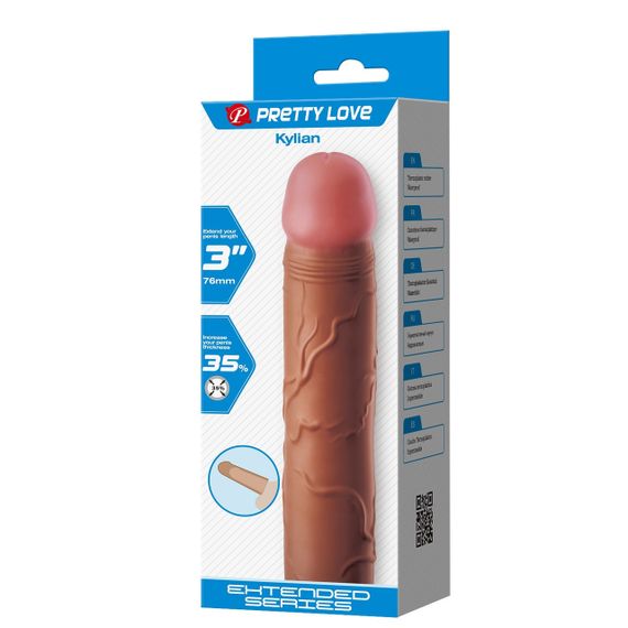 Подовжуюча насадка презерватив Pretty Love - Kylian 3" Brown, BI-026257-1 Sex Aura | Зображення 9