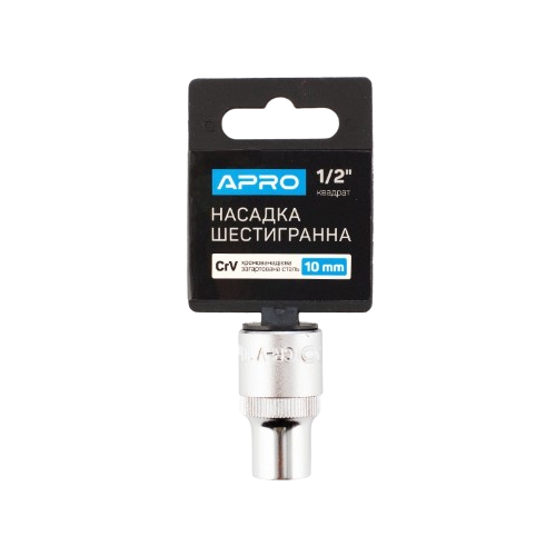 Насадка шестигранна 1/2" 10мм CrV APRO