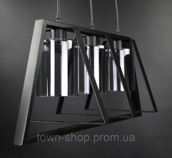 Люстра потолочная подвесная в стиле LOFT (лофт) 11806/3-gr Черный 40-120х30х75 см. | Зображення 3