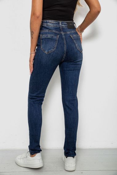Джинси жіночі однотонні Skinny, колір синій, 244R11989 | Зображення 3