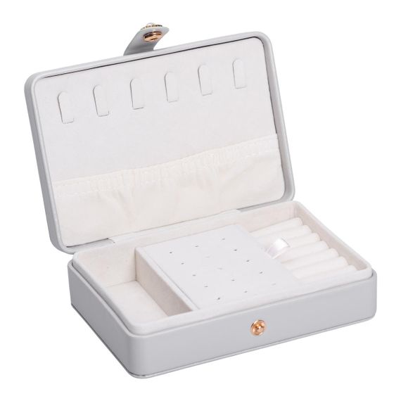 Скринька для прикрас з еко шкіри 16×11×4.7 см органайзер для ювелірних виробів HP-5-30G | Зображення 1