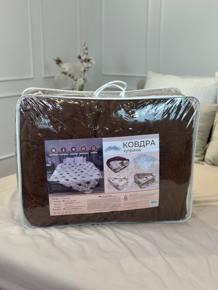 Ковдра полуторна відкрита двостороння з вовни Arda Pure Wool 21445 150х210 см шоколадне | Зображення 9