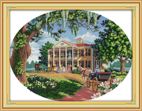 Набір для вишивання хрестиком по нанесеному на канву схемі "South estate". AIDA 14CT printed 61*48 см