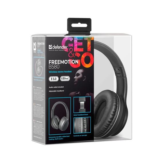 Навушники Defender FreeMotion B580 Bluetooth Black (63580) | Зображення 9