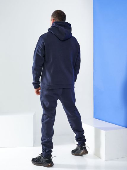 Мужской теплый спортивный костюм на флисе двойка KI503 цвет темно-синий, размер 50/52 | Зображення 1