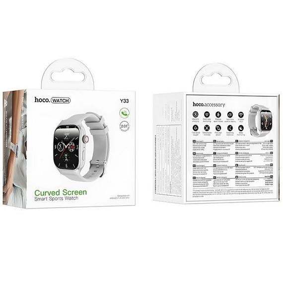 Смарт-часы Hoco Smart Watch Y33 Smart sports watch (call version) Silver | Зображення 3