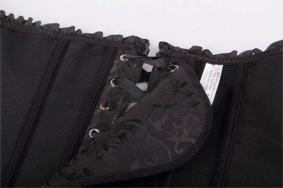 Корсет з квітковим принтом Star Night Corset Top з гачками та шнурівкою, чорний, S | Зображення 9