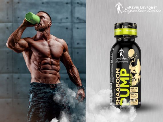 Предтренировочный комплекс Kevin Levrone Shaaboom Pump Juise Shot 120 ml (Grapefruit - Lime) | Зображення 2