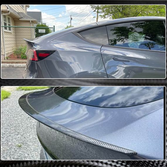 Спойлер из сухого карбона V4 (2016-2022) для Tesla Model 3 2017- гг | Зображення 2