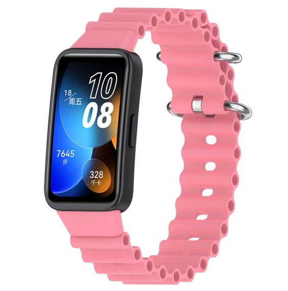 Ремінець Primo Ocean силіконовий для смарт-годинника Huawei Band 10 / Band 9 / Band 8 - Pink | Зображення 1