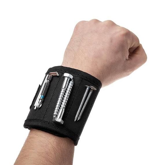 Браслет магнітний будівельний 360×90 мм, 10 магнітів, балістичний нейлон 1680D INTERTOOL SP-10021