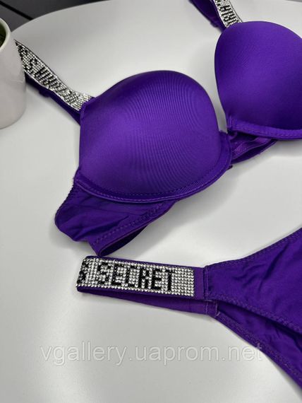 Комплект Victoria's Secret Very Sexy Push-up Bra & Rhinestone Shine Original, комплект зі стразами, Фіолетовий, 85C | Зображення 4