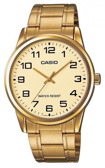 Наручные часы мужские позолоченные кварцевые японские оригинал Casio MTP-V001G-9BUDF (модуль №5361)