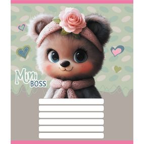 Тетрадь ученическая "Мини мишки" 012-510157C-3 в косую линию, 12 листов (959051)