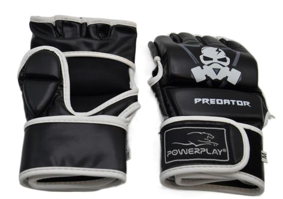 Рукавиці для MMA PowerPlay 3056 А Чорно-Білі XL | Зображення 4