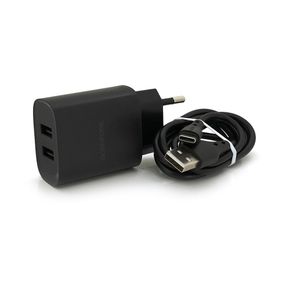 Набір BOROFONE BN2 СЗУ 2xUSB+ кабель Type-C, 2.1A, 1м, Black
