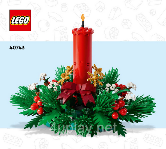 Праздничное украшение со свечой LEGO Декор для рождественского стола (40743) | Зображення 3