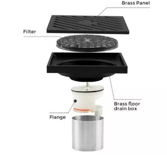 Душовий трап Gappo 100х100 мм, чорний G81050-6 | Зображення 5