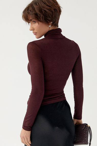 Напівпрозорий гольф у сітку - баклажан цвет, S (є розміри) | Зображення 1