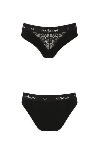 Трусики з широкою гумкою і мереживом Passion PS001 PANTIES, Чорний, M, M | Зображення 4