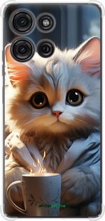 Чохол на Motorola Moto G75 5G Білий кіт "5646sp-3890-2448"